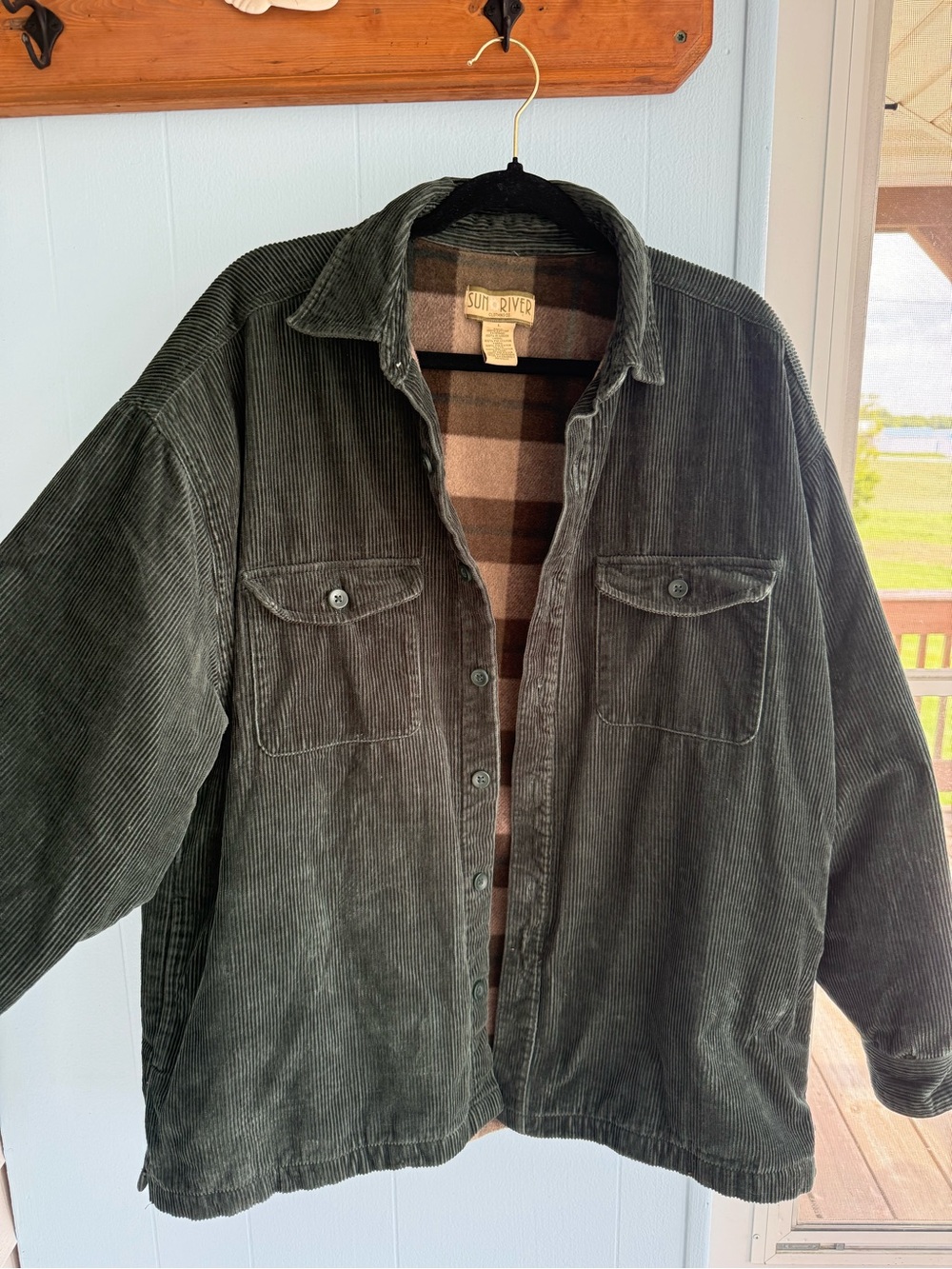 Sun River Men's Corduroy Jacket in Dark Olive